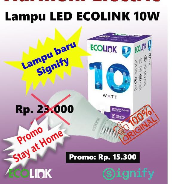 MURAH >> 501PRN Lampu LED ECOLINK 10W 10 Watt Cahaya Putih Promo