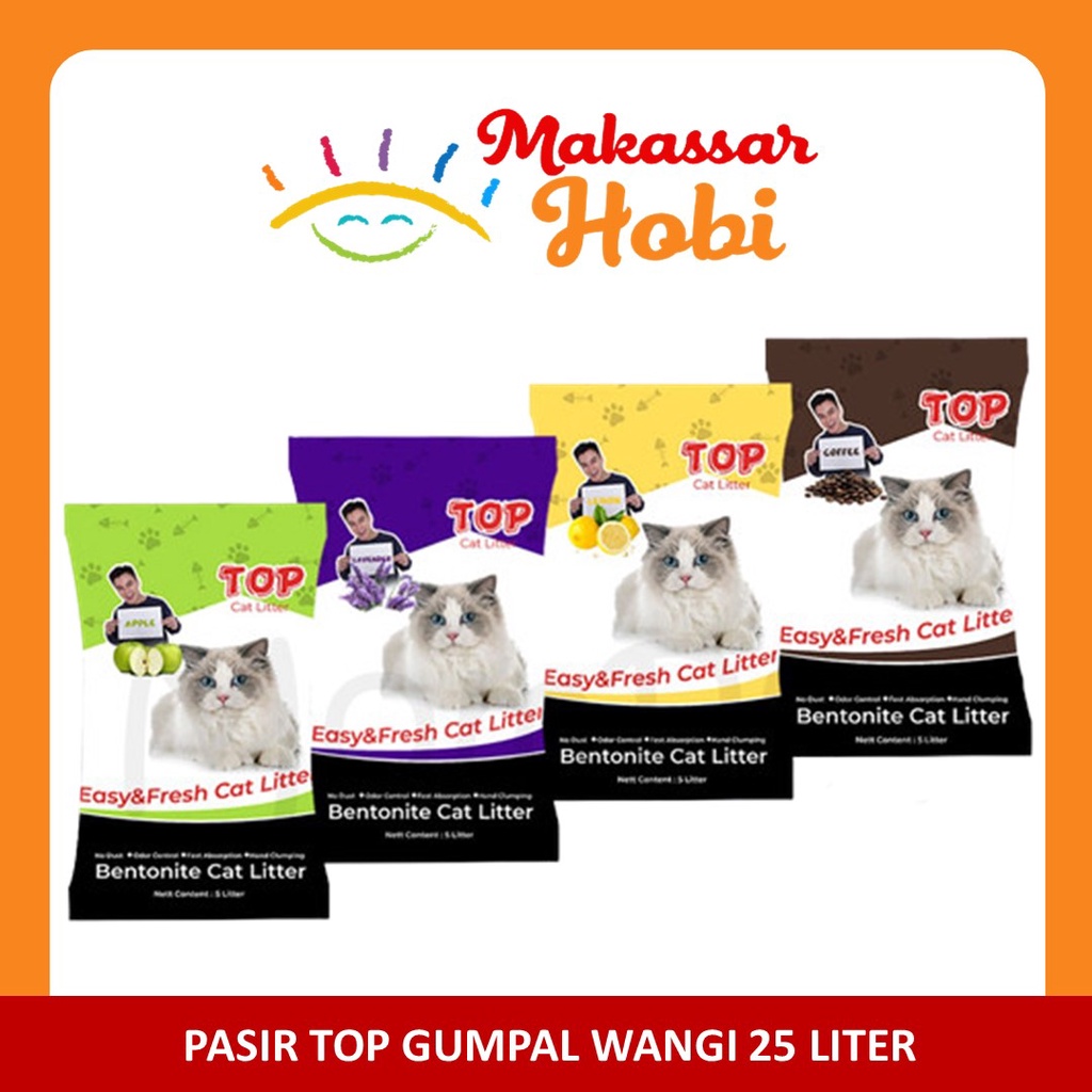 Pasir Kucing Top Premium 25L 25 L Liter 25Liter Bentonite Gumpal Wangi