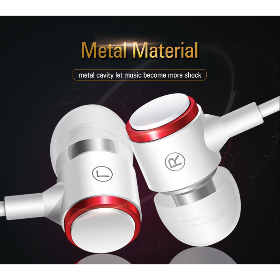 Xnyocn S320 Headset Earphone In-Ear Bass Stereo HIFI Kabel 3.5MM Bahan Metal Dengan Mic Untuk Xiaomi / Samsung / Huawei