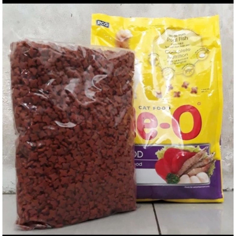 Meo Seafood Adult 1kg Repack- Makanan Kucing Dewasa Me-o Seafood