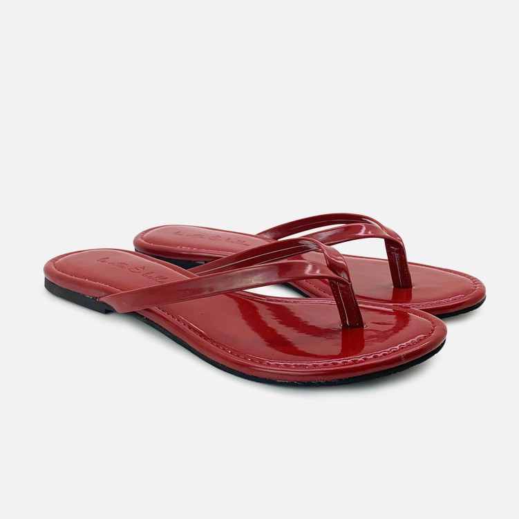 La Vita E Bella Candy Sandal Jepit Flat Teplek Wanita Model Flip Flop Bahan Glossy [LZ504]