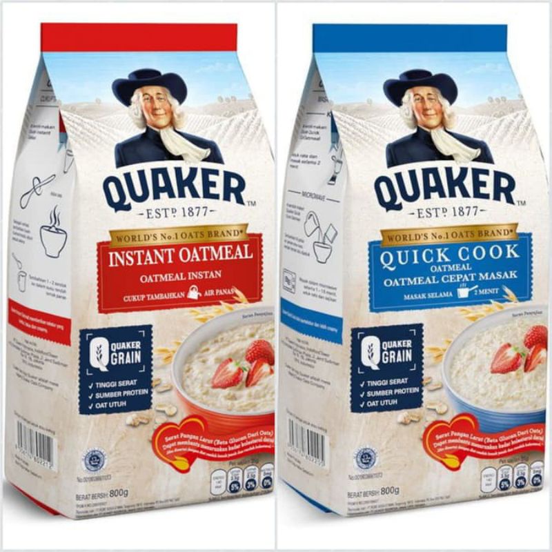 

Quaker Oatmeal 800gr ALL VARIAN Instan dan Quick Cook