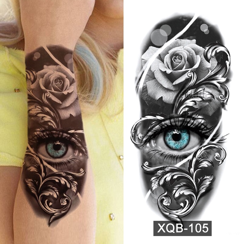 【BTI】tattoo sticker waterproof For Men Women Tiger Wolf Death Skull tato palsu Tato Hewan