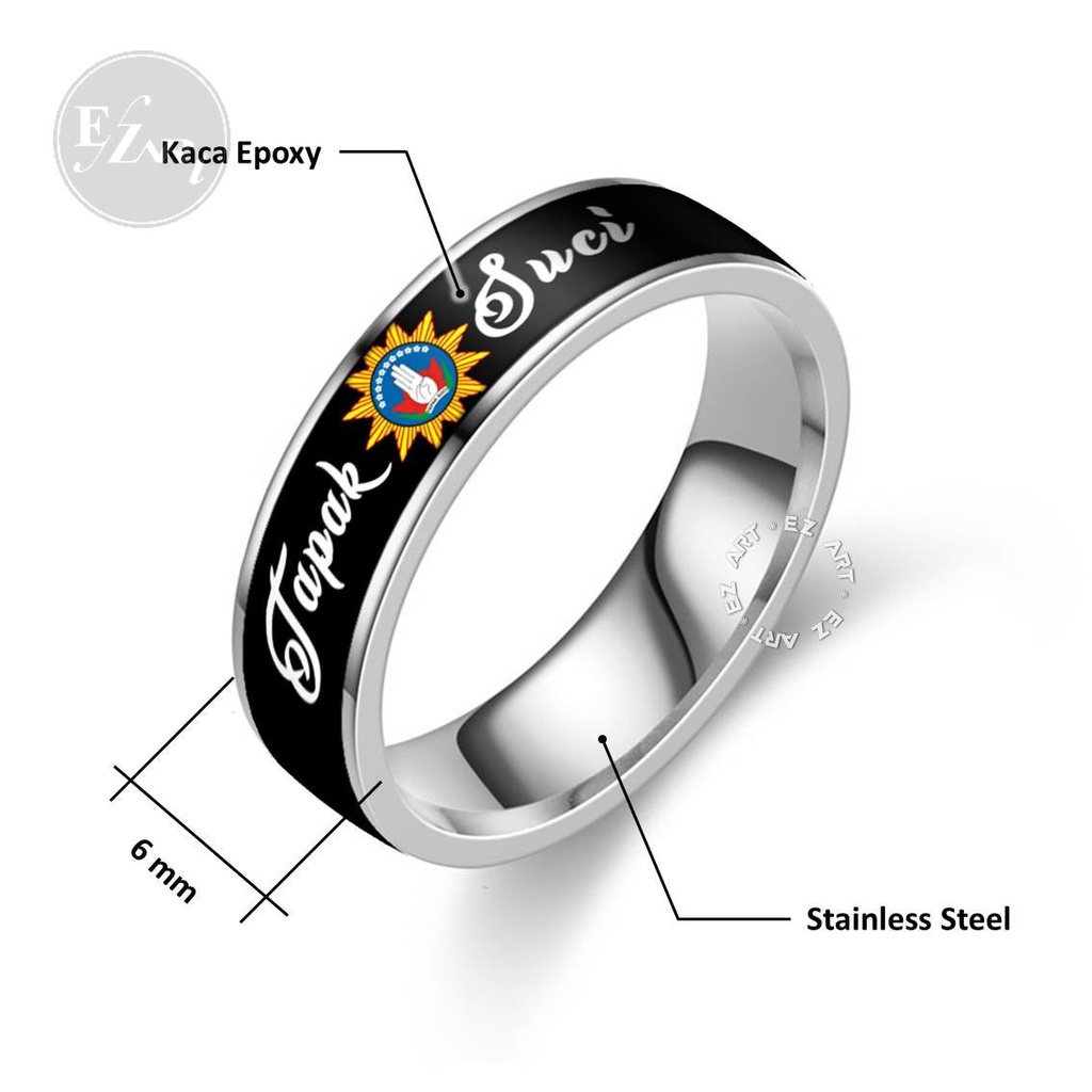 CINCIN SIMPLE CUSTOM TEMA SILAT TAPAK SUCI TS TITANIUM STAINLESS ANTI KARAT