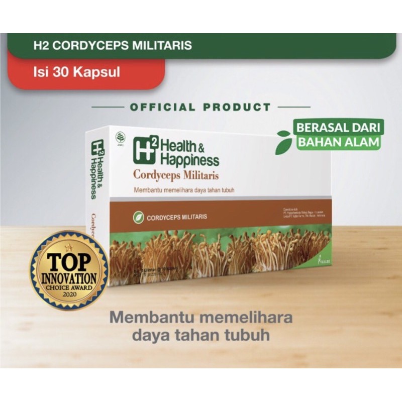 H2 health &amp; happiness cordyceps militaris 30 tablet ( menjaga kesehatan tubuh )