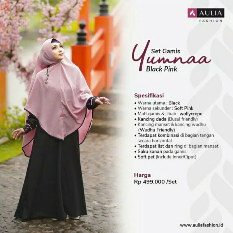 Gamis Yumna Black by aulia fashion