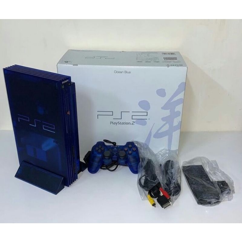 Jual playstation 2 ps2 fat ocean blue transparant original | Shopee ...