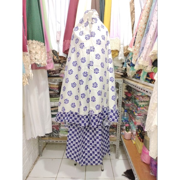 Mukena Katun Jepang Lokal/Mukena Katun Sprei Motif Bunga Mawar