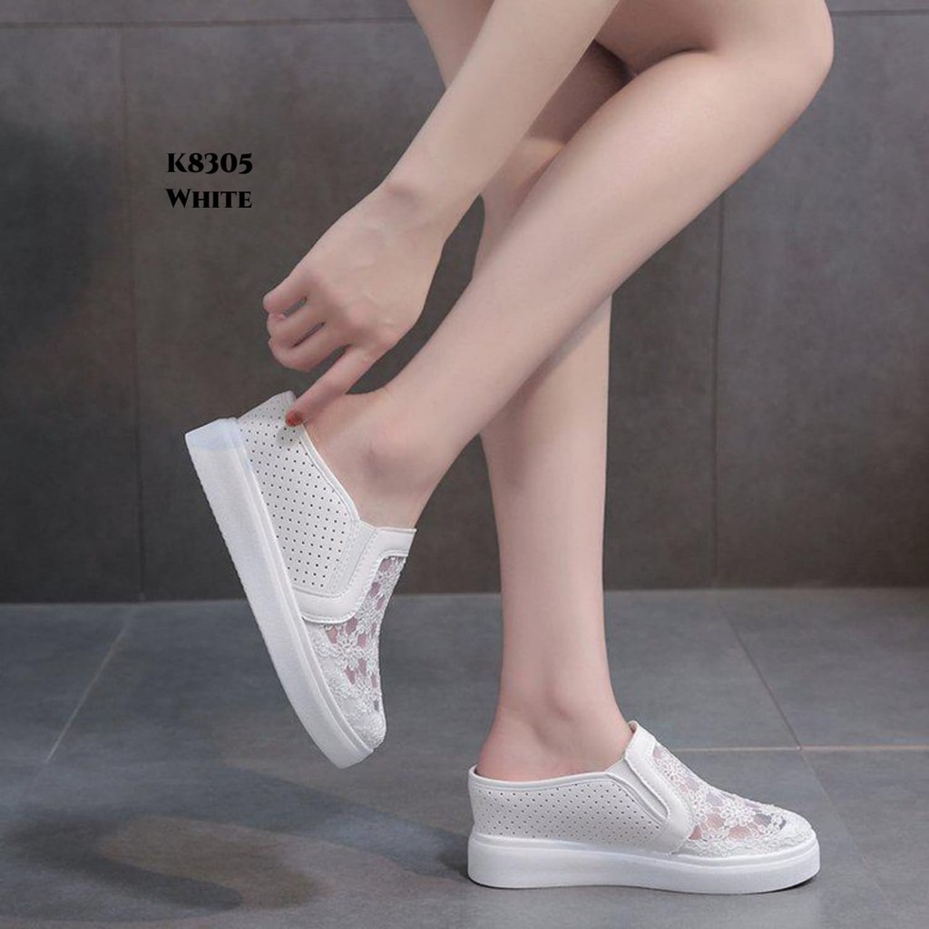 PRF Wajib up 1 size Sepatu wedges selop brocode fashion Korea K8305