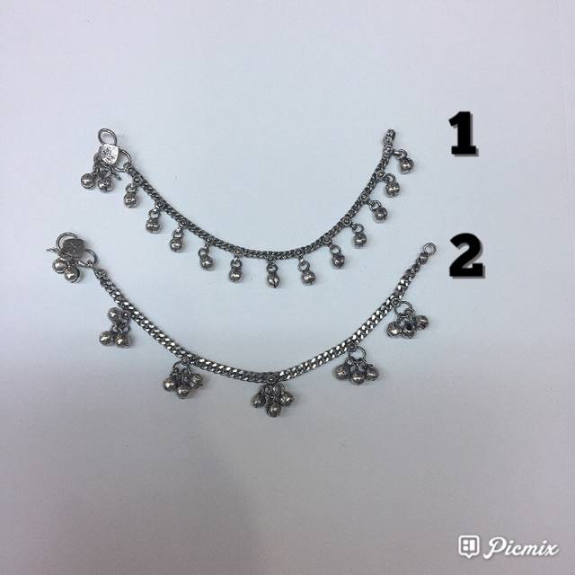 Gelang kaki india anak kecil perak bakar