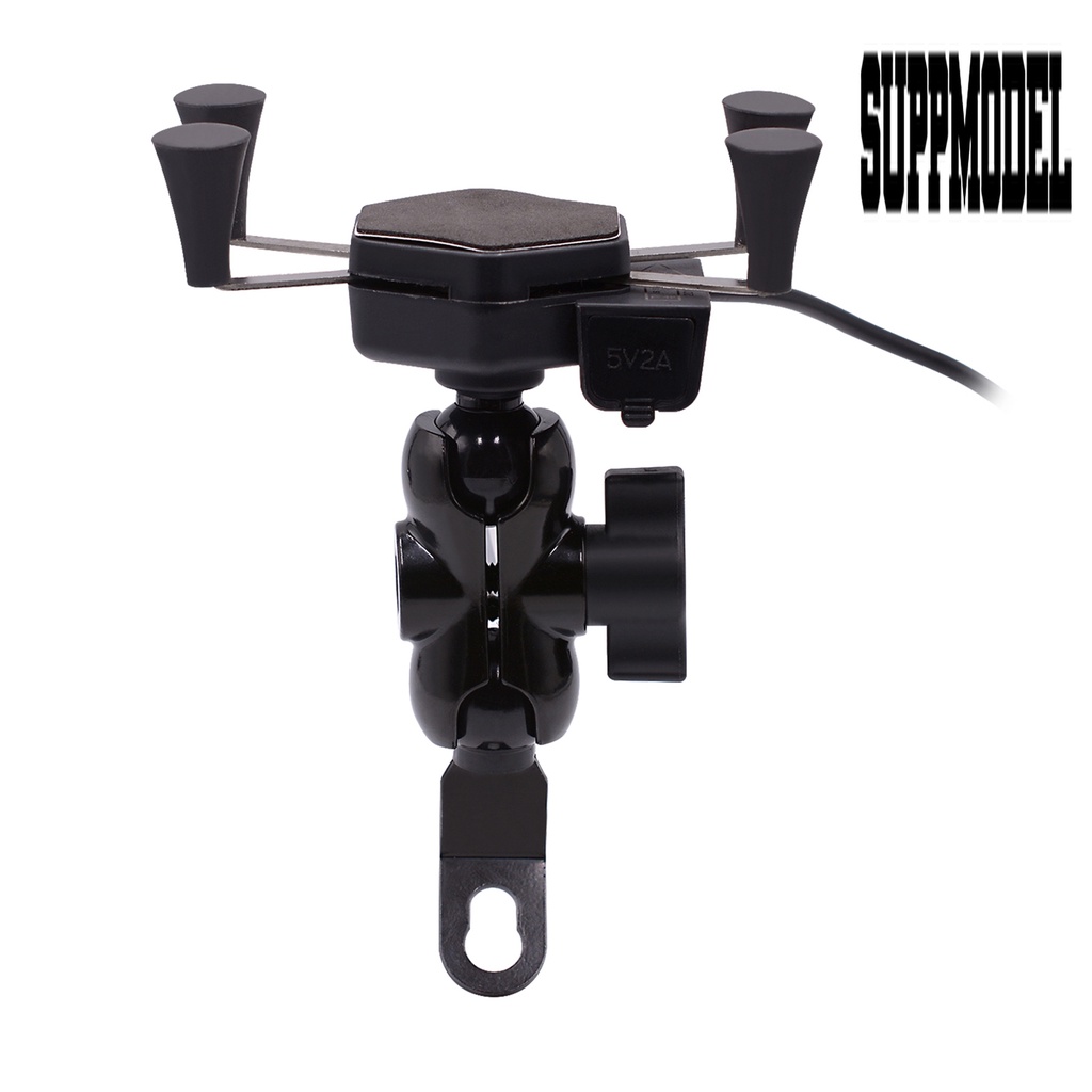 Bracket Dudukan Handphone Universal Rotasi 360 Derajat Dengan Port Charger USB