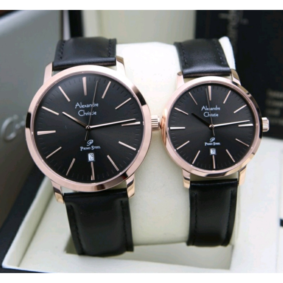 Alexandre Christie Ac 1028  -Ac1032 - AC 1030 / ac1028 -Ac 1032  / AC 1034/ AC 1033  /AC 1031/AC 1029 Rantai - kulit  Jam Tangan couple Harga Couple Original