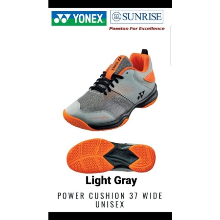 sepatu badminton yonex shb 37 wex / power cushion 37 wex grey