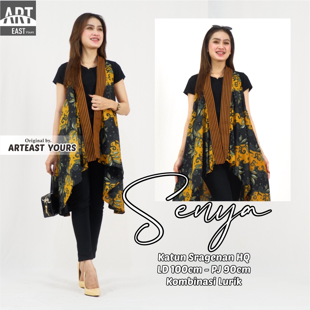 SENYA Cardigan Batik Wanita Long Outer Motif Batik Model Terbaru 2022