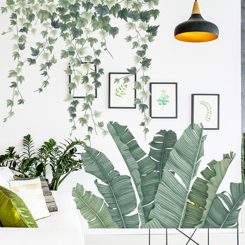 WALL STICKER Q 46 STIKER DINDING WALLSTIKER WALLSTICKER DAUN PISANG KAKTUS PALEM HIJAU MONSTER MONTERA MONSTERA LEAF UNTUK CAFE DEKORASI RUMAH RUANG TIDUR TAMU WALLPAPER KERAMIK KRAMIK PINTU JENDELA KACA KAMAR MANDI TEGEL TEMBOK LEMARI DAPUR MINIMALIS