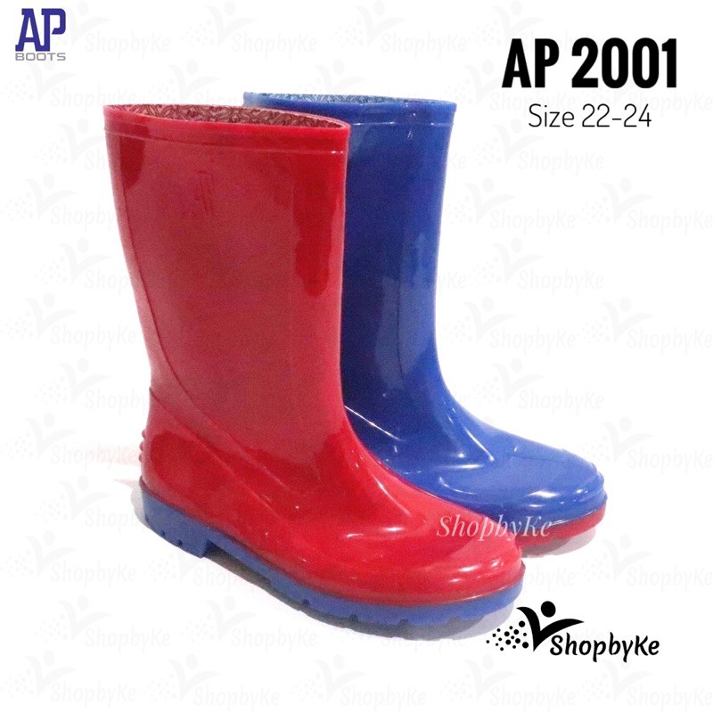 AP Boots Anak Tanggung 2001 Warna Merah dan Biru Glossy Mengkilap Size 34-39