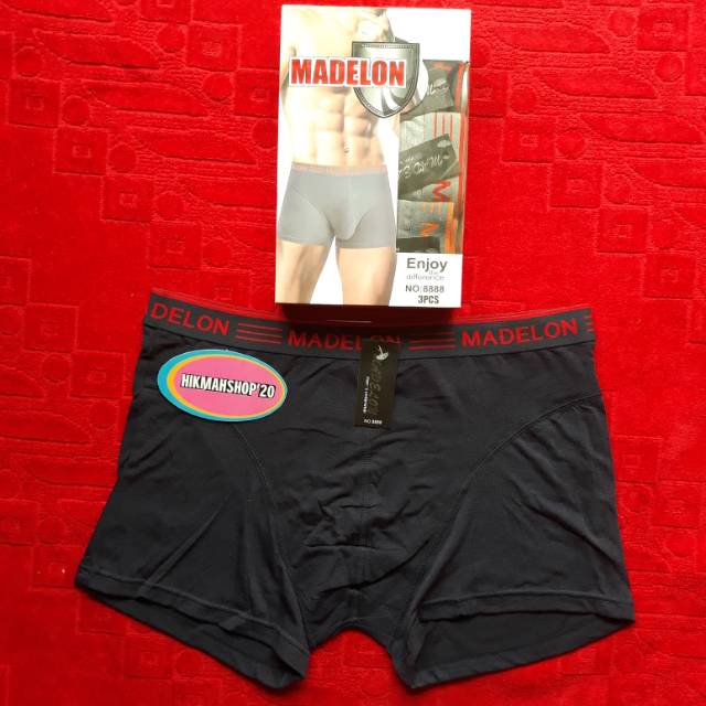 ISI 3 PCS | CELANA BOXER MADELON | BOXER MADELON DEWASA