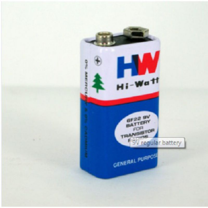 Baterai Battery Batre Batu Kotak HW HI-WATT 9 VOLT 9V 6F22M Long Life for Arduino Transistor Radio