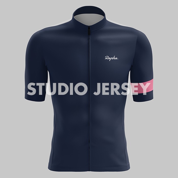 Rapha Navy Pink Cycling Jersey Sepeda