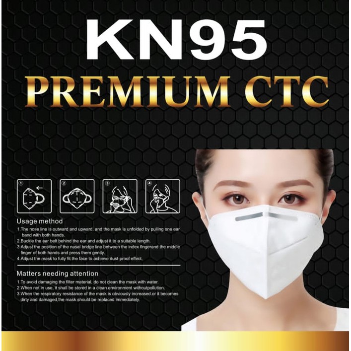 Masker KN95 CTC CAREION ISI 20PC Masker KN 95 Masker N 95 Masker Disposable Mask- CTC - kawat luar/kawat dalam ISI 20PC