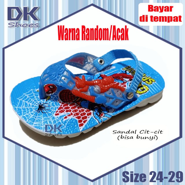 Sandal Cit-cit Balita Anak Perempuan Laki Karakter Superhero Kitty 24-29 / Sandal Bunyi Balita