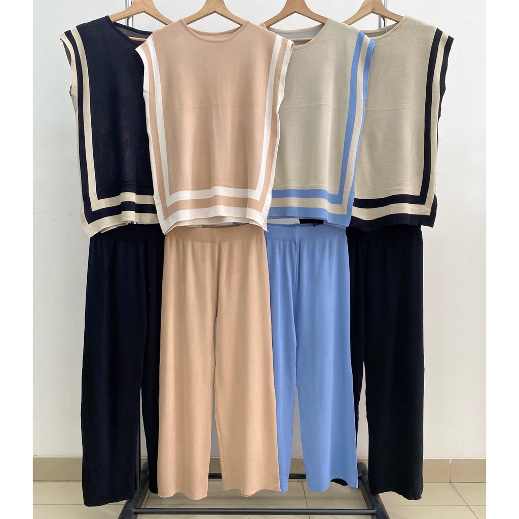 SET6376 Quinn Knit Set Loose Top & Pants-7