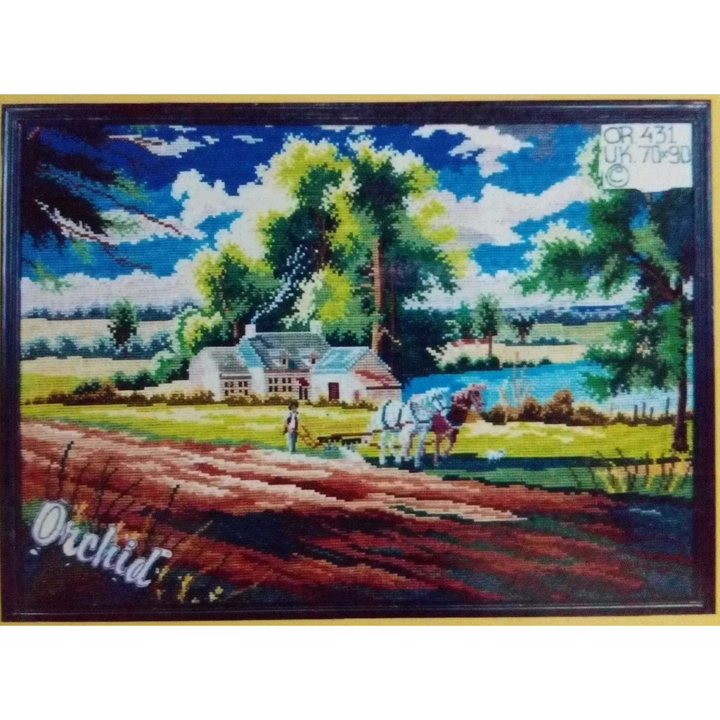 KRUISSTEEK KRISTIK ORCHID MOTIF PEMANDANGAN OR 431