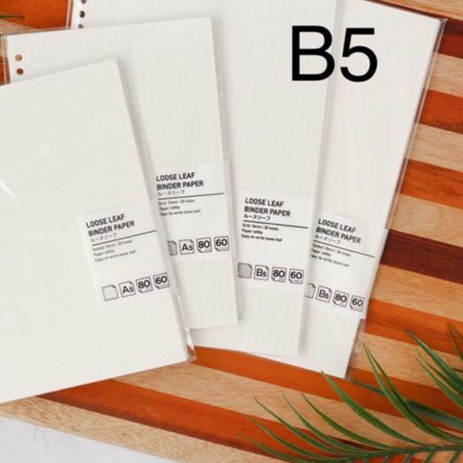 

PALING HOT!! (eaw-288) Loose Leaf B5 Grid / Kotak / Dotted / Titik Binder Paper Panmomo