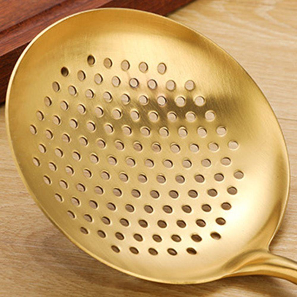 Nickolas1 Soup Ladle Gold Stainless Steel Cookware Saringan Sendok Alat Masak Sendok Nasi Peralatan Dapur Spatula