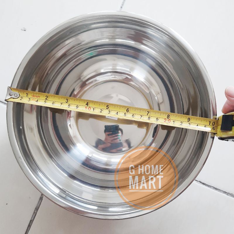 Mixing Bowl 26 cm Warna biru tua Anti Slip/ Mangkok Baskom Adonan Stainless