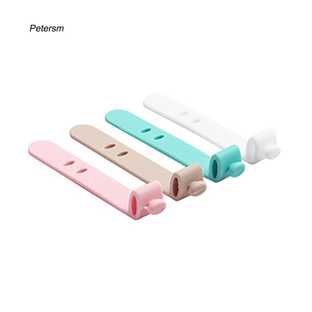 Ptsm _ 4Pcs / Set Klip Holder Organizer Kabel Earphone Bahan Silikon