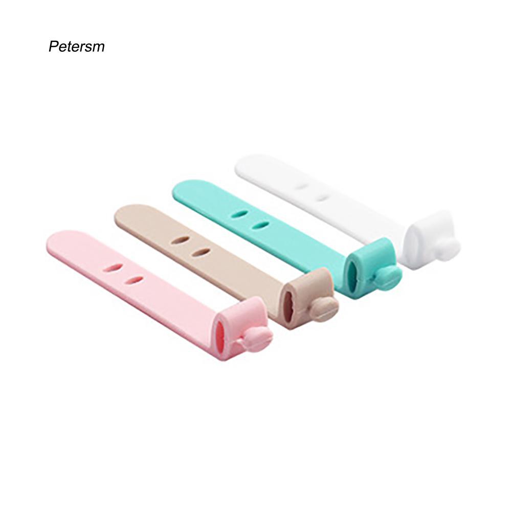 Ptsm _ 4Pcs / Set Klip Holder Organizer Kabel Earphone Bahan Silikon