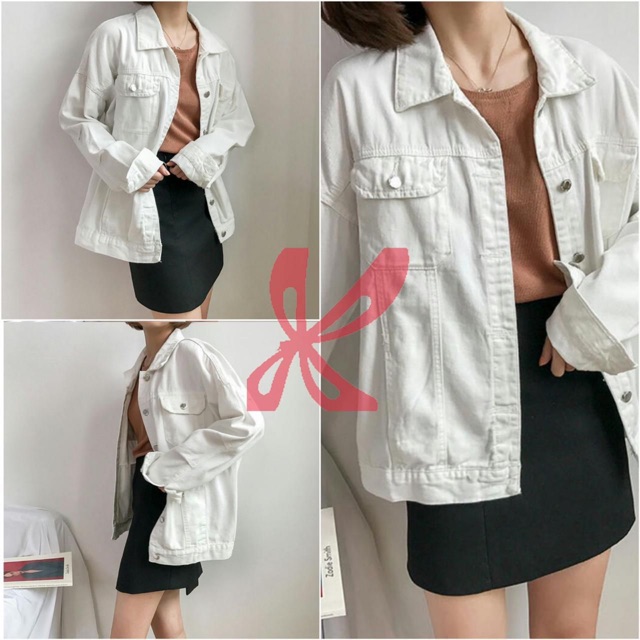 Jaket Levis cewek/wanita semi crop / jaket jeans crop