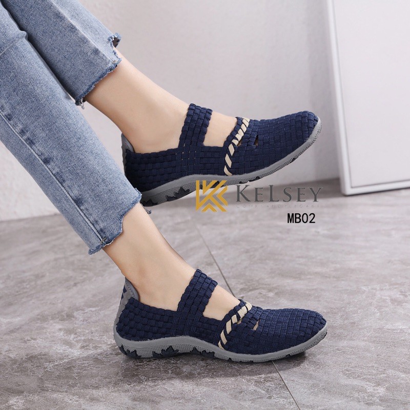 (GRATIS ALAS KAKI) NICOLE SEPATU RAJUT WANITA KELSEY MB02 RAJUT SEPATU IMPORT