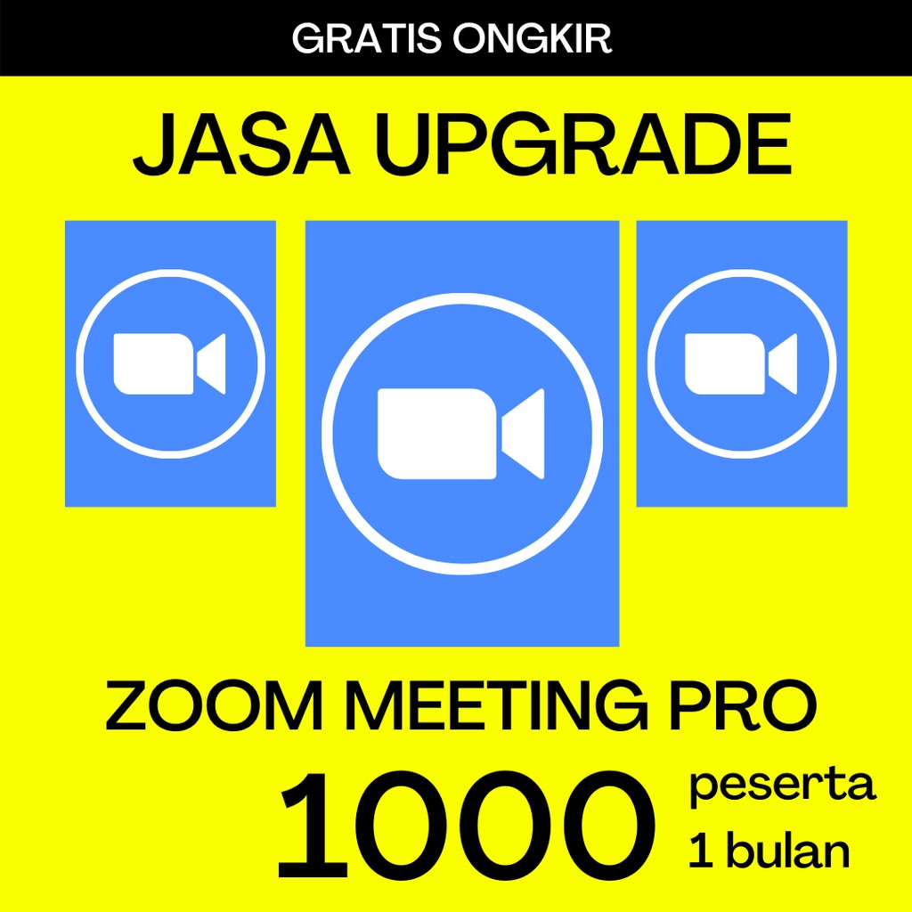 Zoom Meeting Pro 100 300 500 1000 Peserta 1 Bulan Indonesia