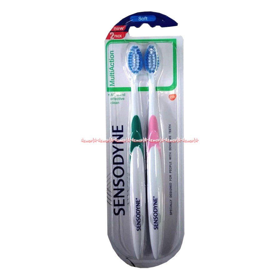 Sensodyne Sensitive Soft Isi 2 Pack Sikat Giigi dengan ujung bulu sikat berbentuk bulat