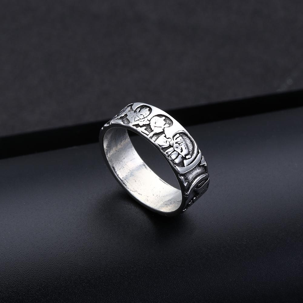 Top Rock Band Rings Aesthetics Hadiah Perhiasan Rock Gothic Retro Hip Hop Vintage Dicat Tangan