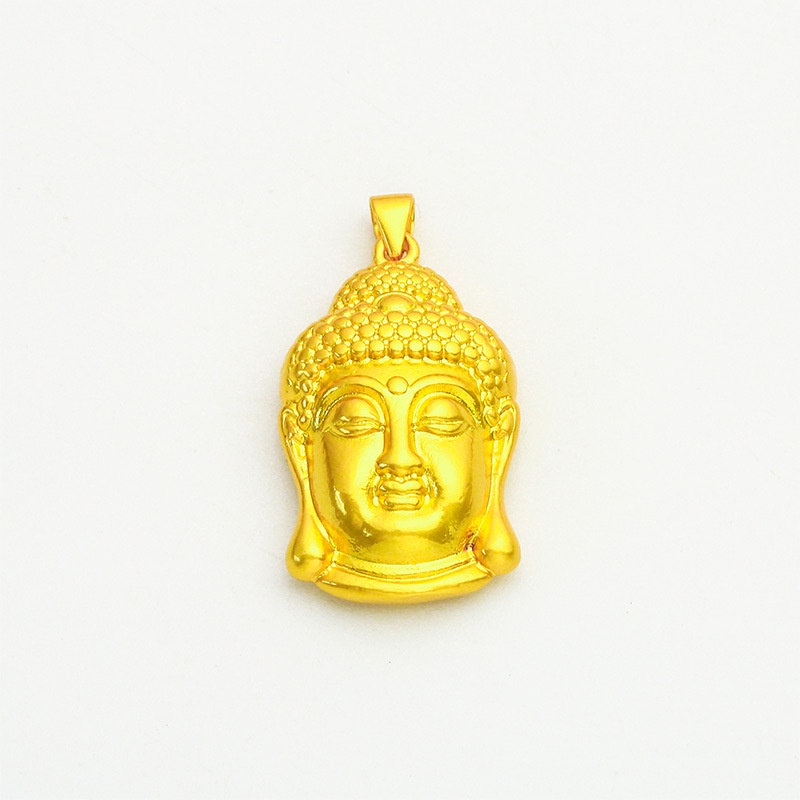 Kalung Liontin Kepala Buddha Tathagata Lapis Emas Emas Asli Kadar 375Untuk Pria Dan Wanita