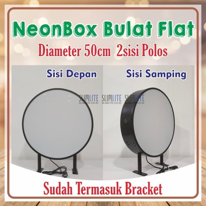 :::::::] NeonBox Bulat Flat Diameter 50cm 2sisi (POLOS)