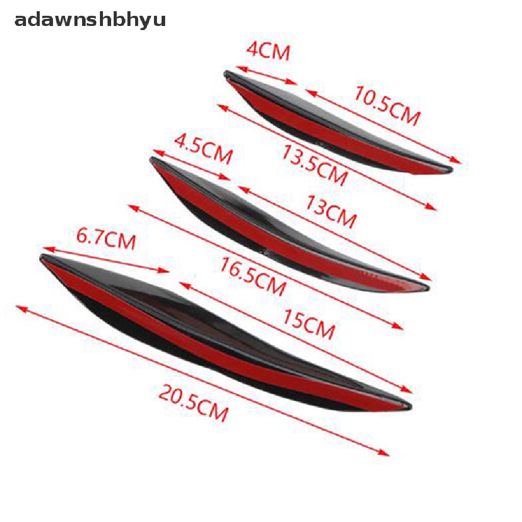 Adawnshbhyu 6Pcs Mobil Bumper Depan Lip Splitter Sirip Body Spoiler Canards Refit Gloss Black