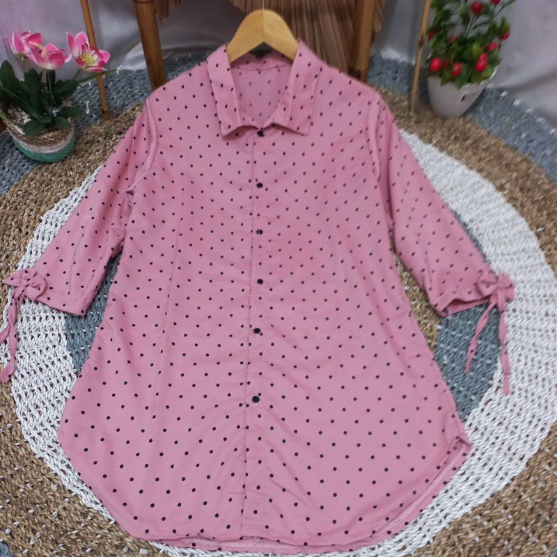 Tunik Polka Busui//Polka Kemeja Tunik Busui