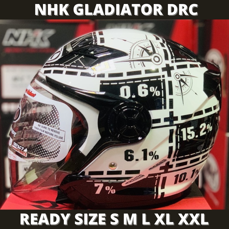 NHK GLADIATOR DRC WHITE DOUBLE VISOR