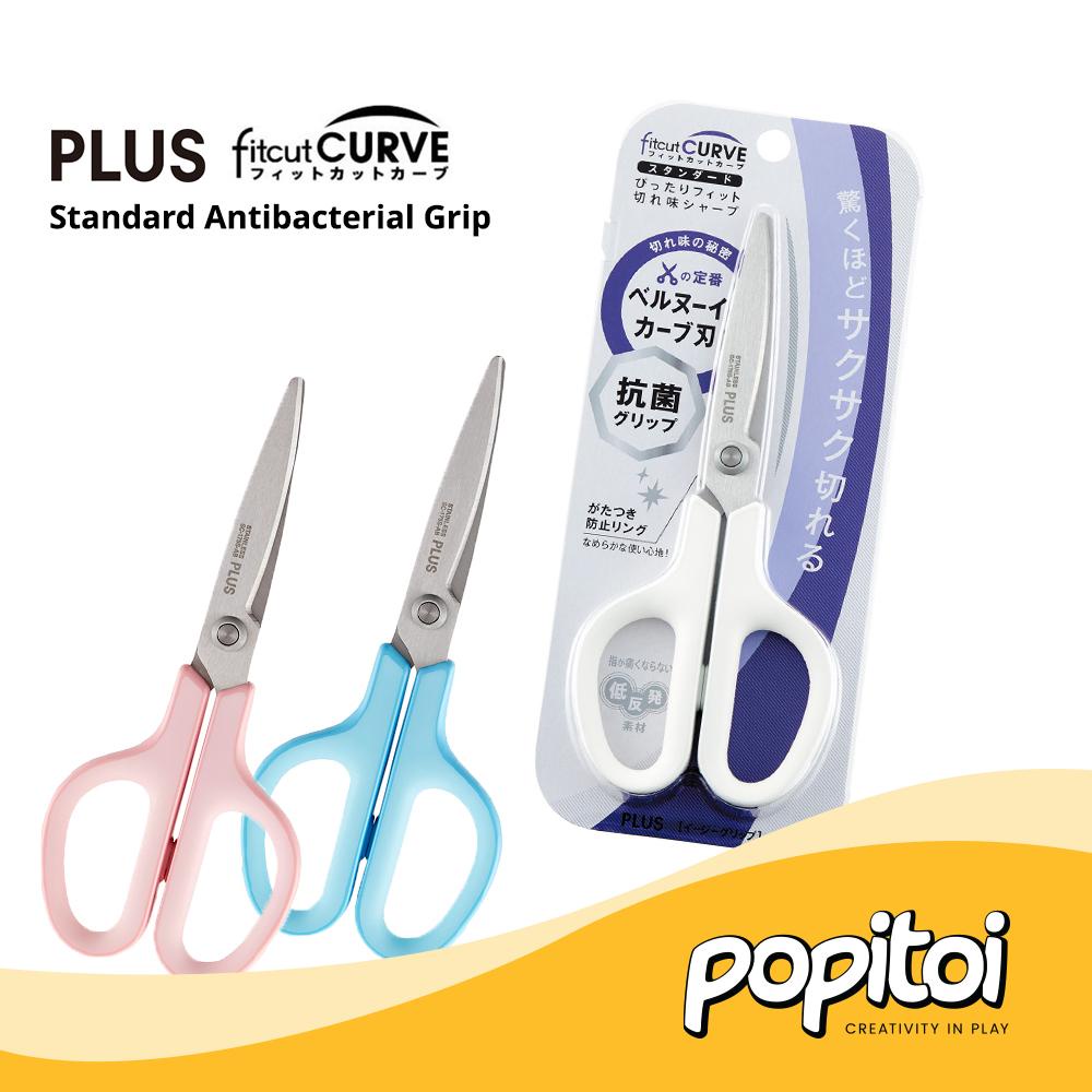 

PLUS Fit Cut Curve Standard Antibacterial Grip Scissors Gunting Anti Bakteri