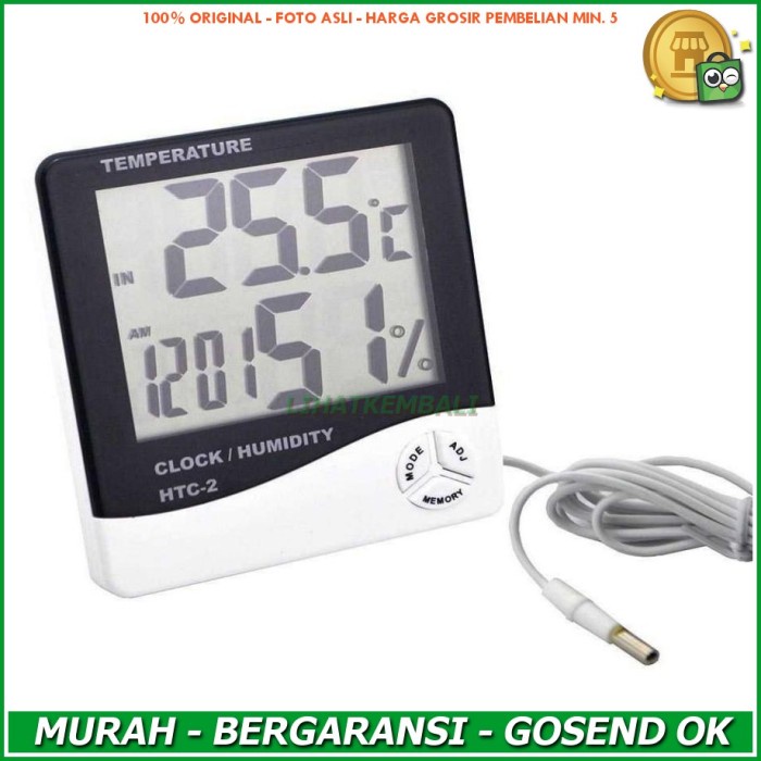 

Trendi Digital Temperature, Humidity Meter, Clock Alarm, Calender - Htc-2 Berkualitas
