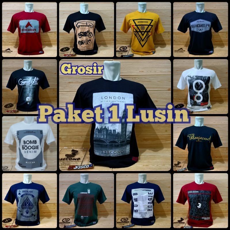 Paket usaha 1lusin kaos distro BM ORIGINAL BEST SELERR