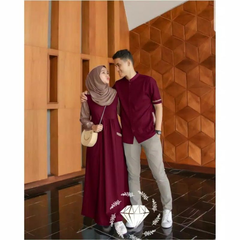 Gamis Couple Pasangan Remaja sastro Modis Kekinian Modern Terbaru 2021 Couple lebaran terbaru