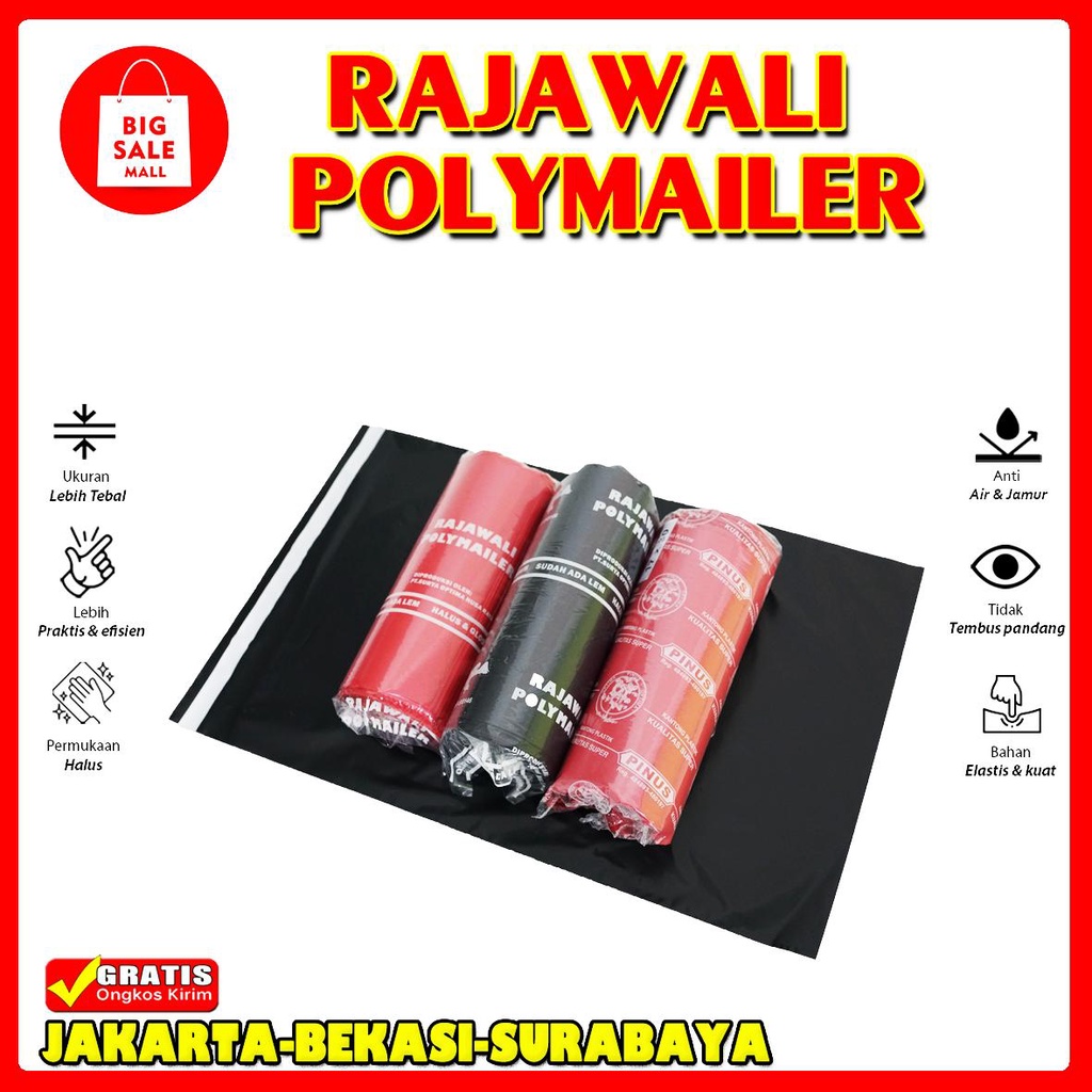 Plastik Packing Polymailer 60X100CM isi50pcs Plastik Packing Online Shop Packing Perekat lem Tebal RAJAWALI