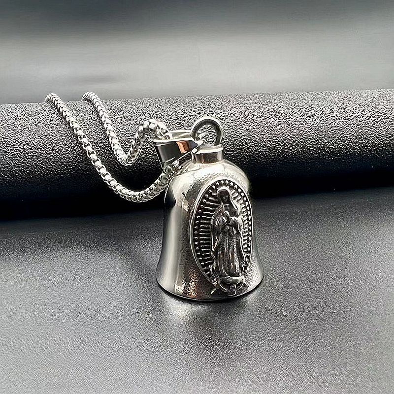 Kalung Liontin Bel Muslim Bahan Stainless Steel Titanium Steel Gaya Retro Untuk Pria