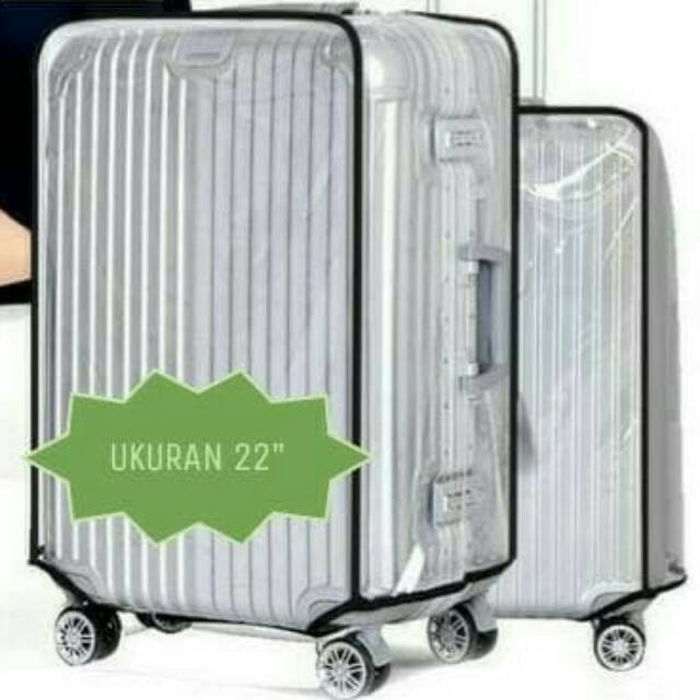 Sarung koper plastik mika transparan pelindung koper luggage cover ukuran 22 inchi