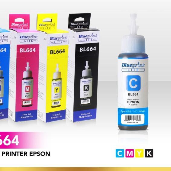 ✦ Tinta Epson BLUEPRINT Lite 664 For Printer Epson L120 , L350 - 70ml - Hitam ❄